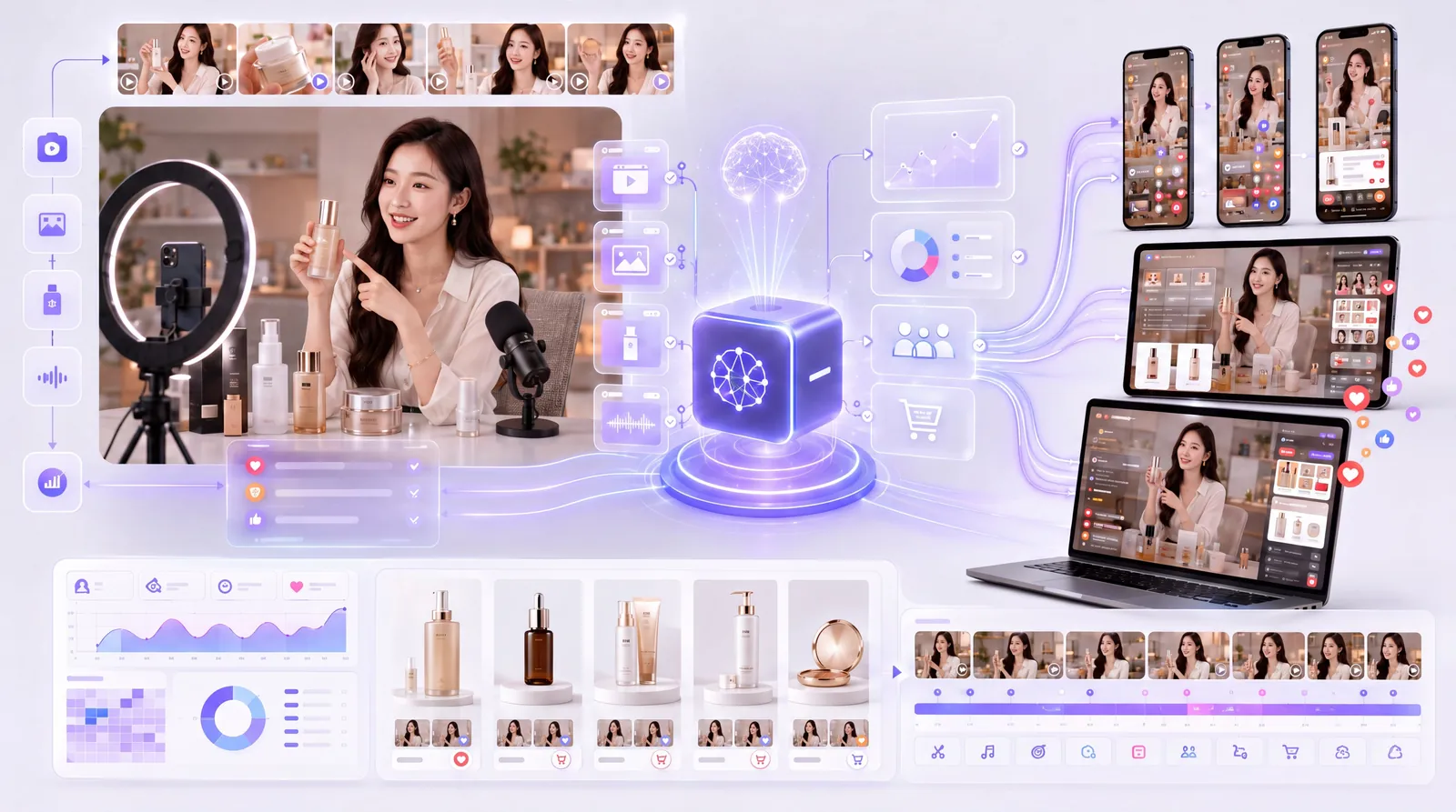 Alat pengelolaan konten dan live berbantuan AI